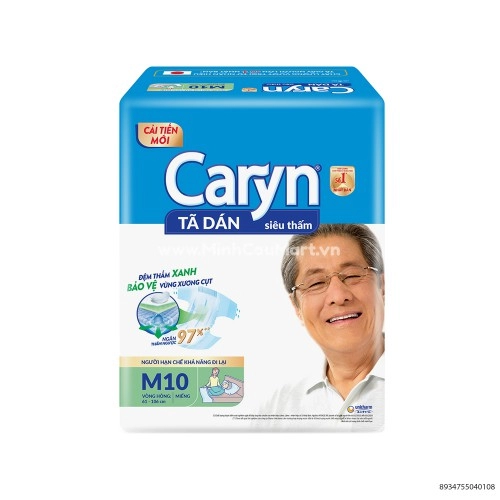 Tã Dán Người Lớn Caryn Size M10 Miếng Vòng Hông 61 - 106cm Tã Dán Người Lớn Caryn Size M10 Miếng Vòng Hông 61 - 106cm